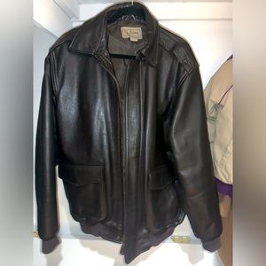 LL Bean Leather Jacket, L Tall, Great Condition